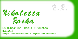 nikoletta roska business card